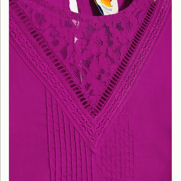 NWT Farm Rio Kelsie Peasant Blouse Purple Anthro - Picture 5 of 14